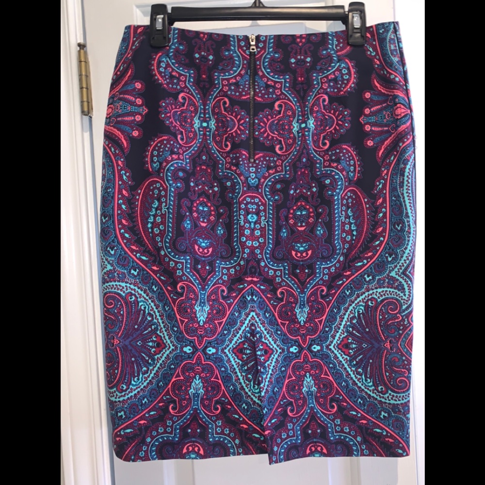 Adrianna Papell Paisley Print Pencil Skirt